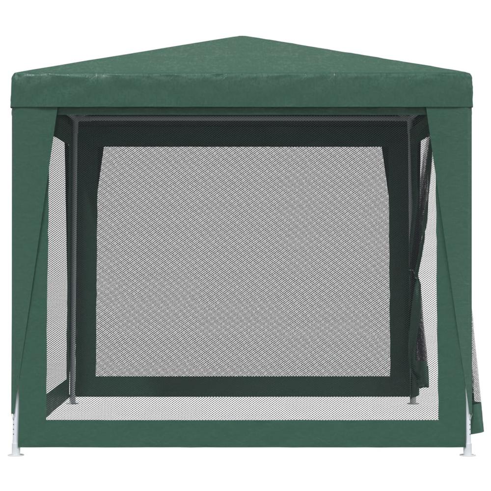 Party Tent with 4 Mesh Sidewalls Green 8.2'x8.2' HDPE. Picture 3