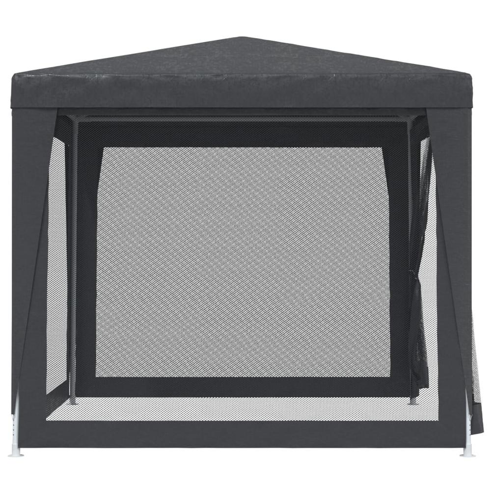 Party Tent with 4 Mesh Sidewalls Anthracite 8.2'x8.2' HDPE. Picture 3