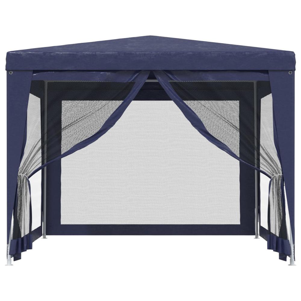Party Tent with 4 Mesh Sidewalls Blue 9.8'x9.8' HDPE. Picture 2