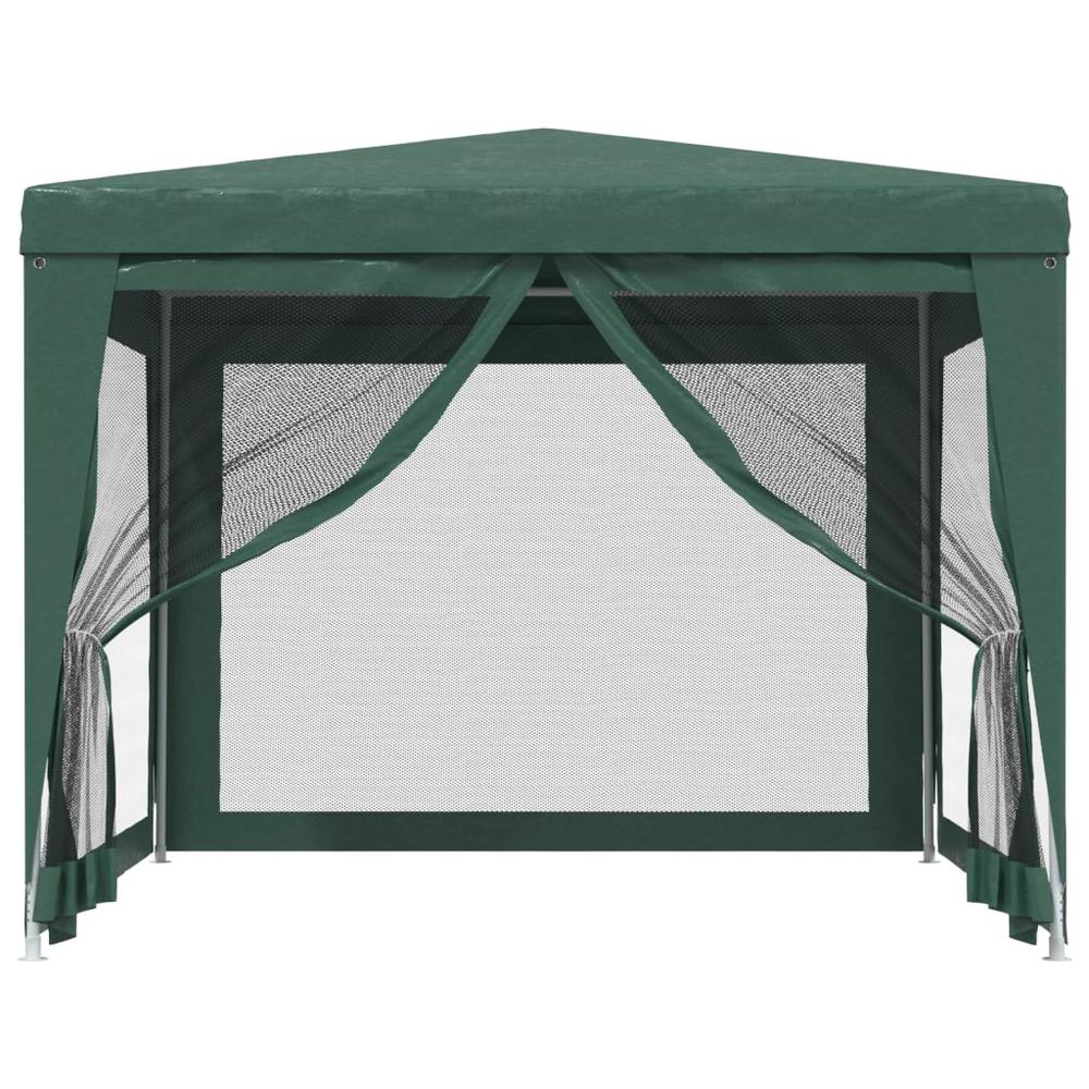 Party Tent with 4 Mesh Sidewalls Green 9.8'x9.8' HDPE. Picture 2
