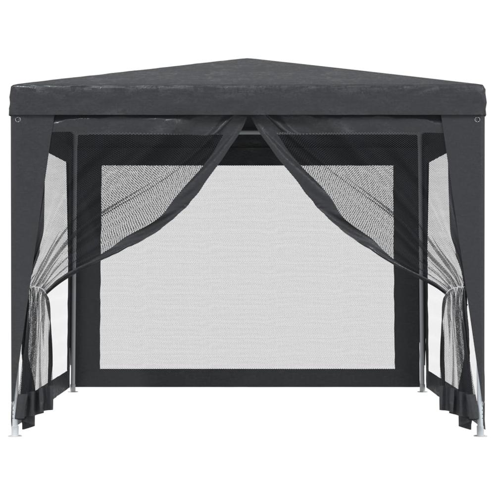 Party Tent with 4 Mesh Sidewalls Anthracite 9.8'x9.8' HDPE. Picture 2