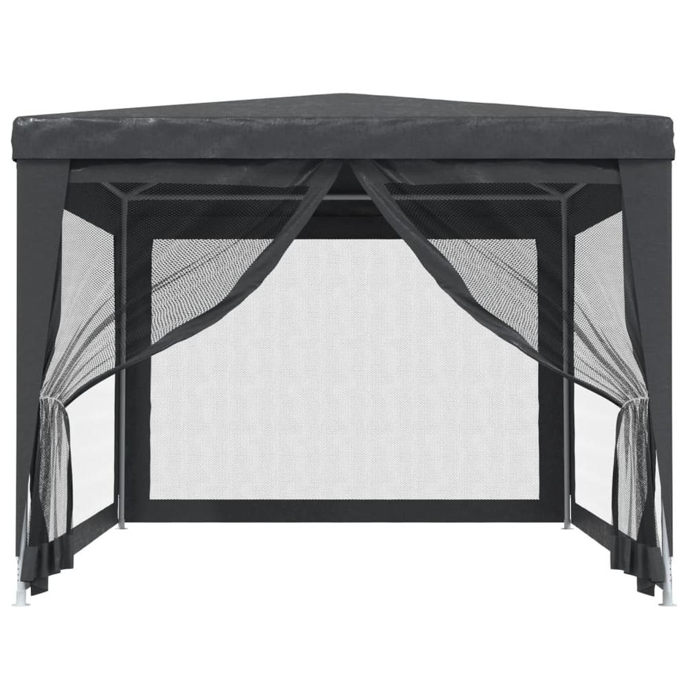 Party Tent with 4 Mesh Sidewalls Anthracite 9.8'x13.1' HDPE. Picture 2
