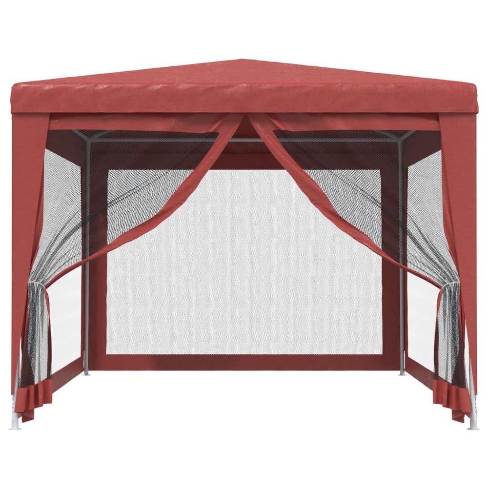 Party Tent with 4 Mesh Sidewalls Red 9.8'x13.1' HDPE. Picture 2