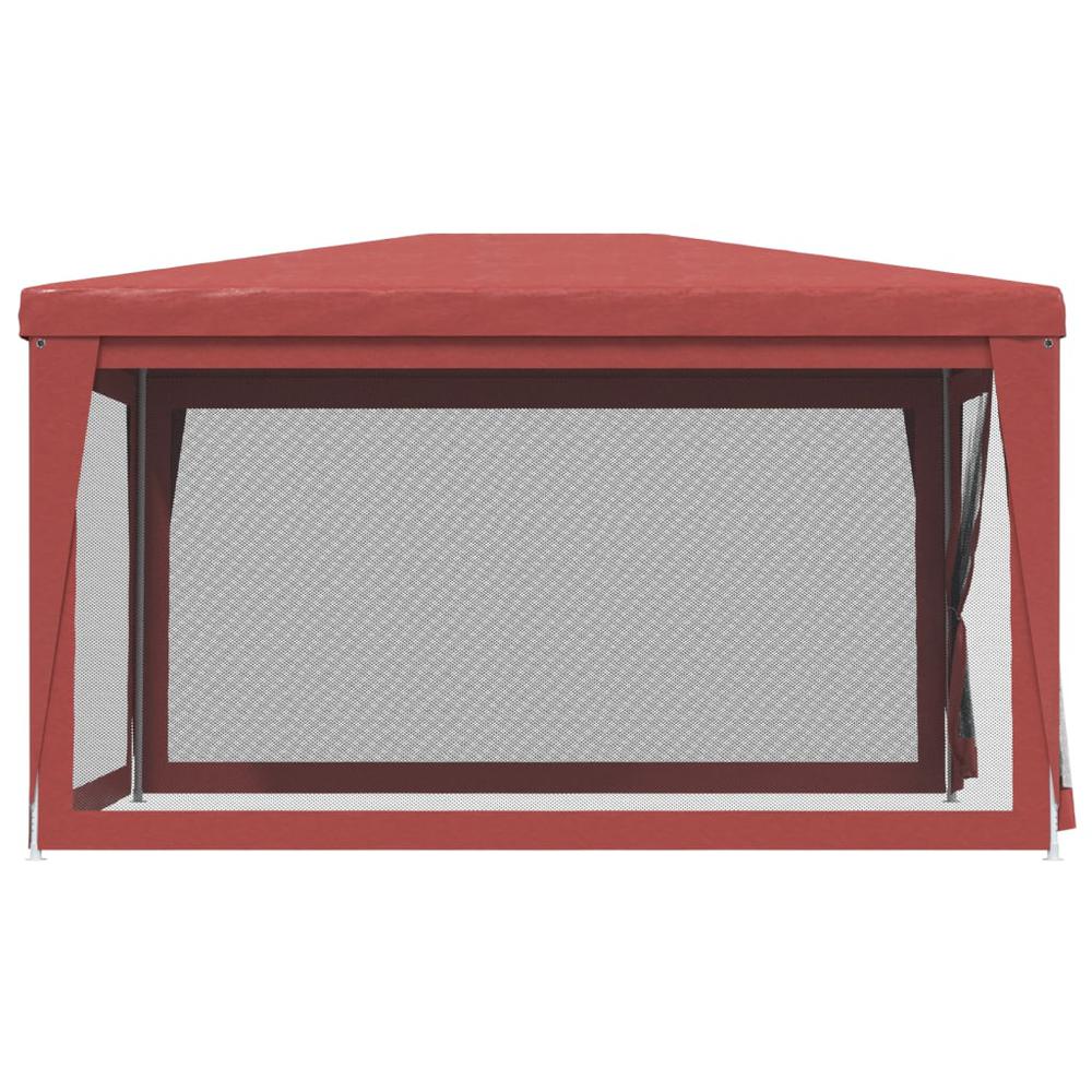 Party Tent with 4 Mesh Sidewalls Red 9.8'x13.1' HDPE. Picture 3