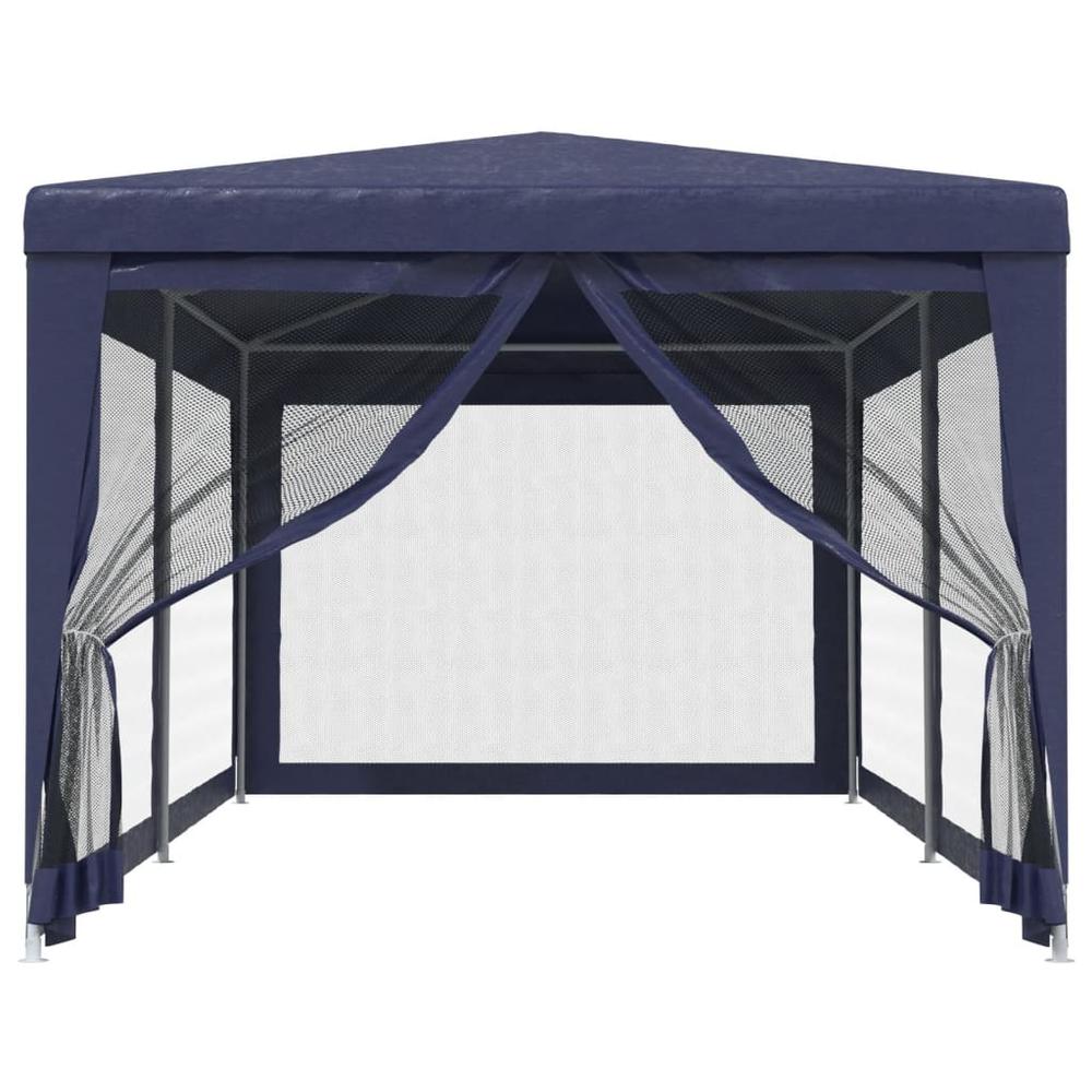 Party Tent with 6 Mesh Sidewalls Blue 9.8'x19.7' HDPE. Picture 2
