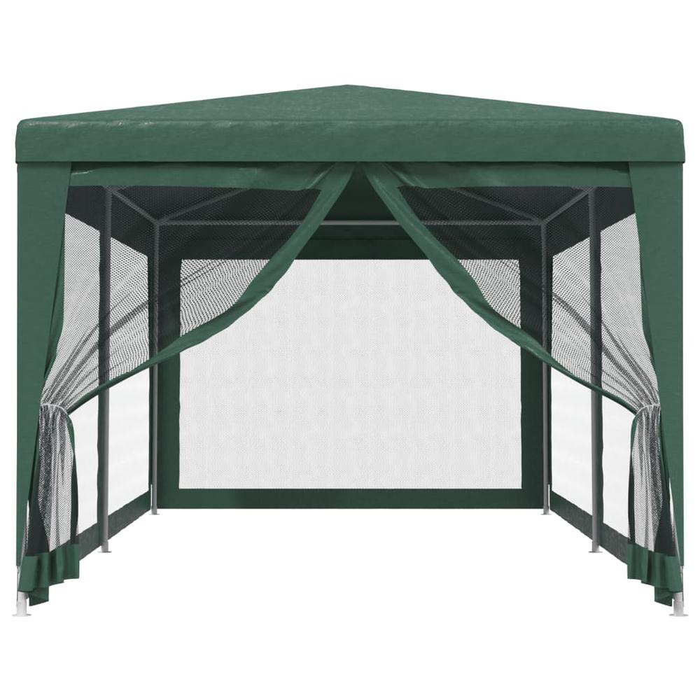 Party Tent with 6 Mesh Sidewalls Green 9.8'x19.7' HDPE. Picture 2
