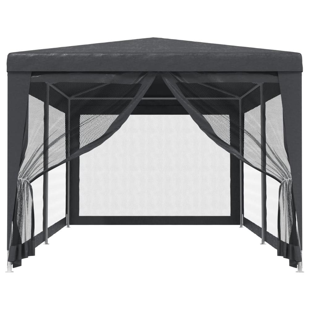 Party Tent with 6 Mesh Sidewalls Anthracite 9.8'x19.7' HDPE. Picture 2