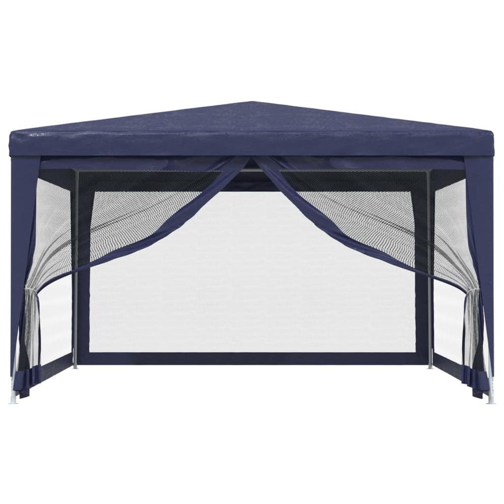 Party Tent with 4 Mesh Sidewalls Blue 13.1'x13.1' HDPE. Picture 2