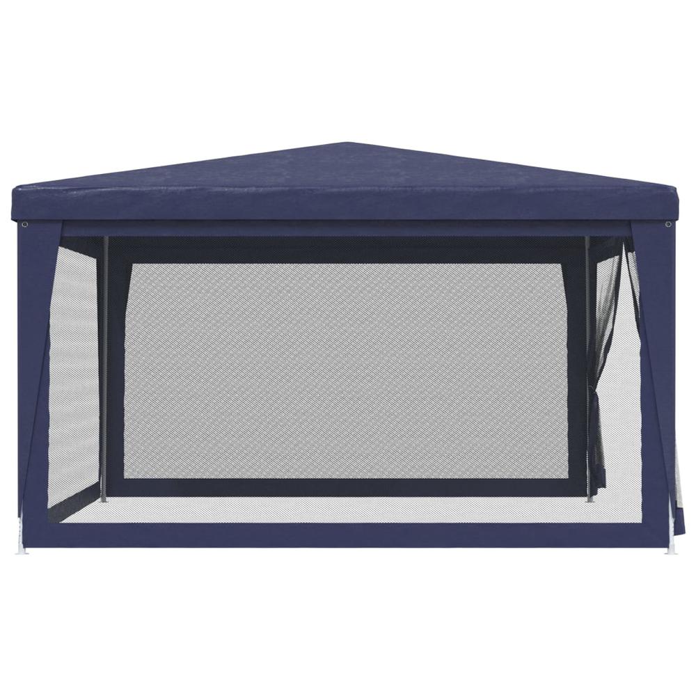 Party Tent with 4 Mesh Sidewalls Blue 13.1'x13.1' HDPE. Picture 3