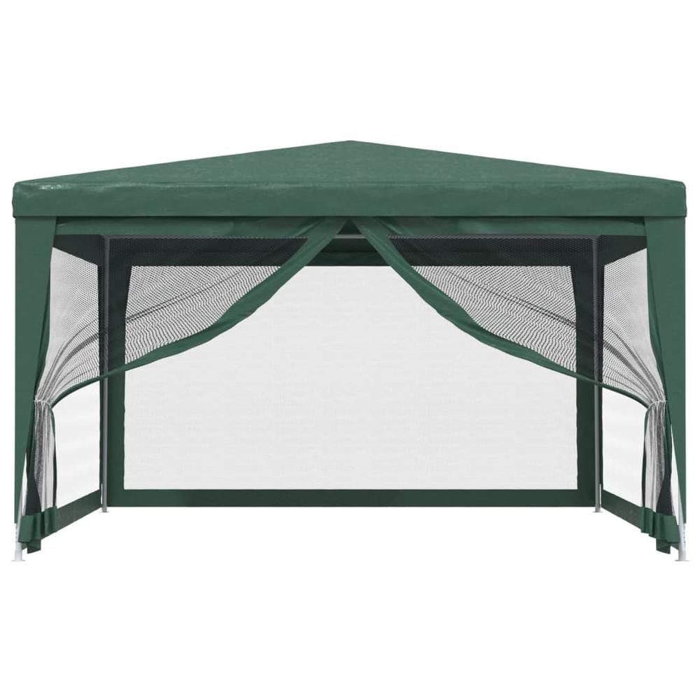 Party Tent with 4 Mesh Sidewalls Green 13.1'x13.1' HDPE. Picture 2