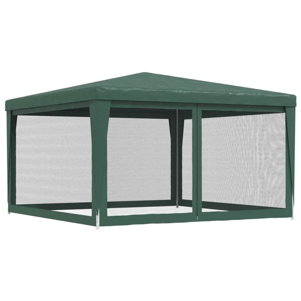 Party Tent with 4 Mesh Sidewalls Green 13.1'x13.1' HDPE. Picture 4