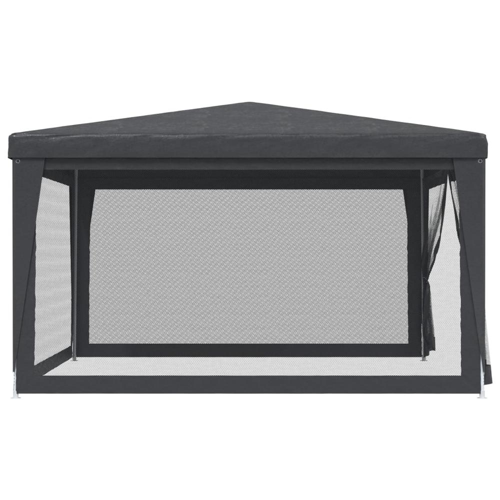 Party Tent with 4 Mesh Sidewalls Anthracite 13.1'x13.1' HDPE. Picture 3