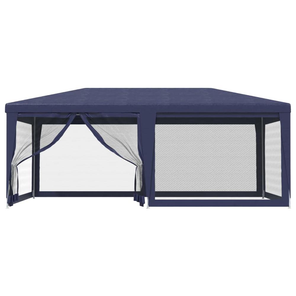 Party Tent with 6 Mesh Sidewalls Blue 19.7'x13.1' HDPE. Picture 2
