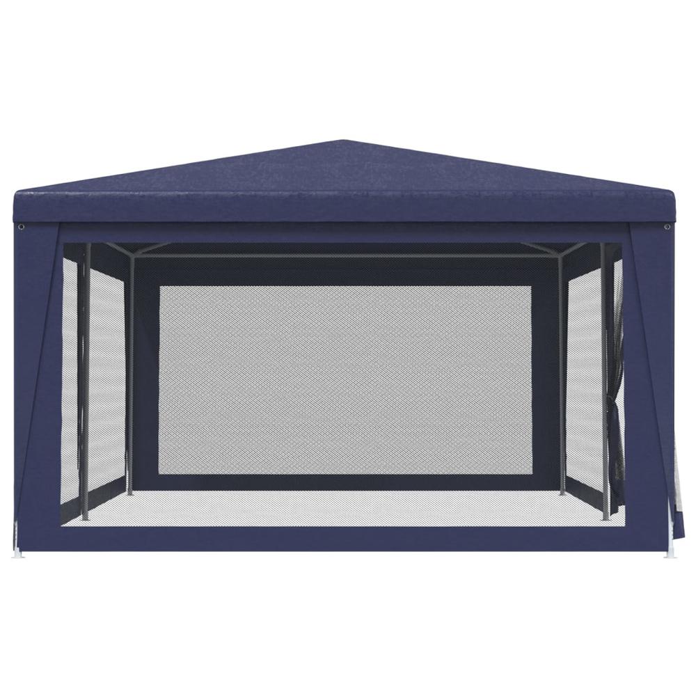 Party Tent with 6 Mesh Sidewalls Blue 19.7'x13.1' HDPE. Picture 3