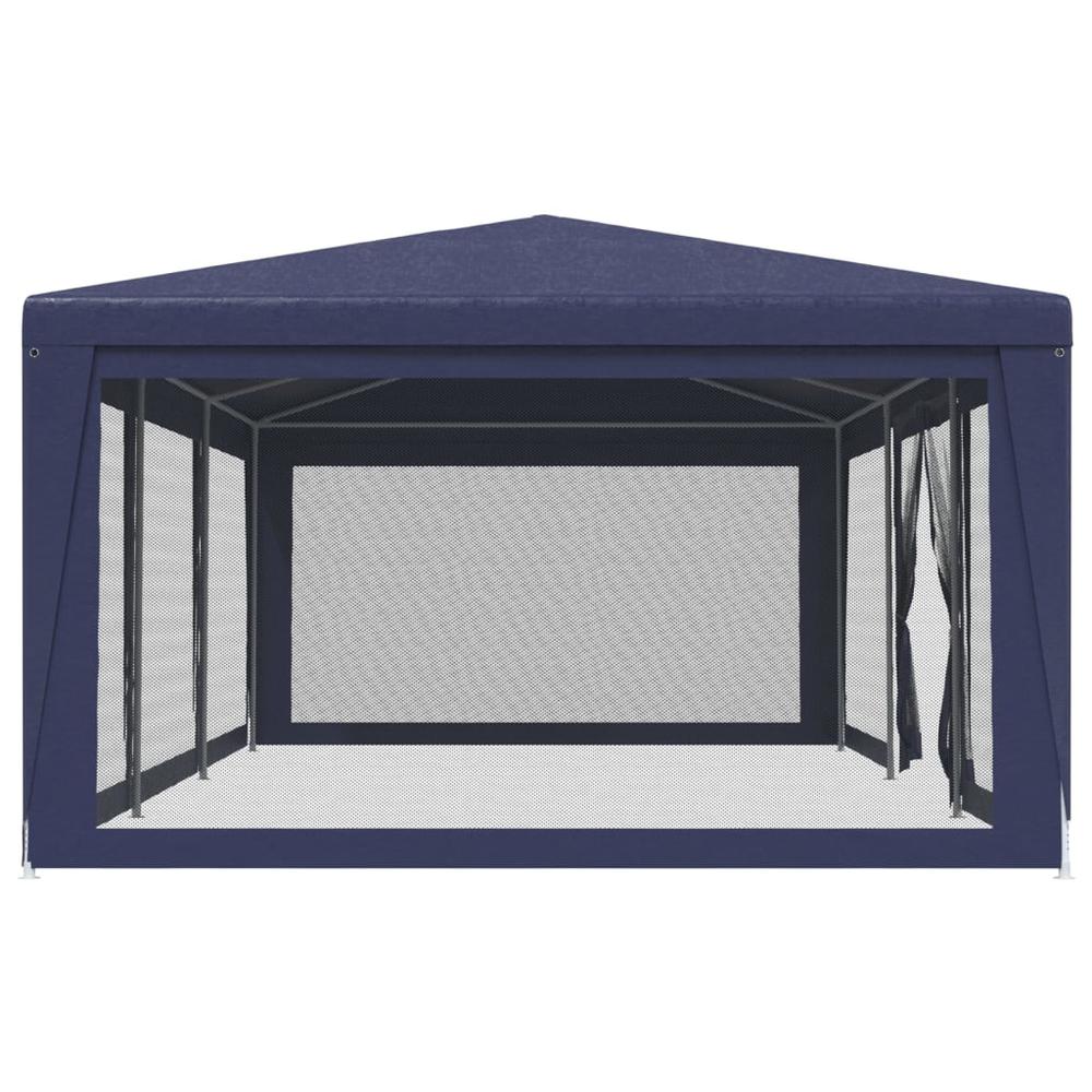 Party Tent with 8 Mesh Sidewalls Blue 29.5'x13.1' HDPE. Picture 3