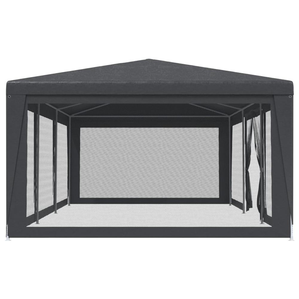 Party Tent with 8 Mesh Sidewalls Anthracite 29.5'x13.1' HDPE. Picture 3