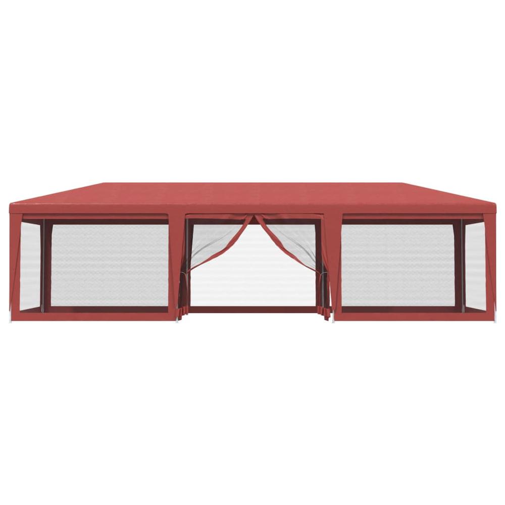 Party Tent with 8 Mesh Sidewalls Red 29.5'x13.1' HDPE. Picture 2