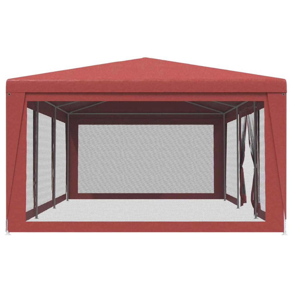 Party Tent with 8 Mesh Sidewalls Red 29.5'x13.1' HDPE. Picture 3
