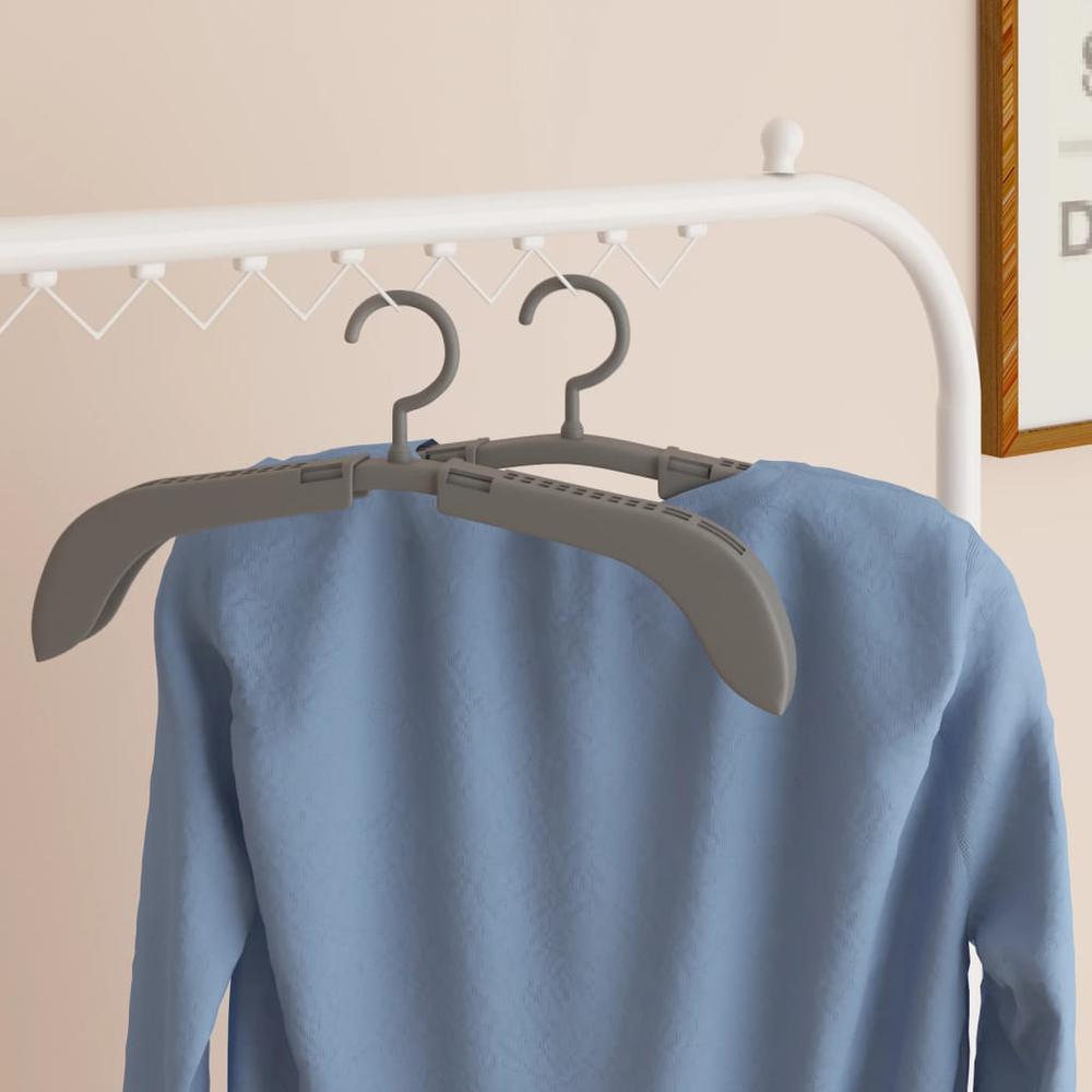 Extendable Clothes Hangers 10 pcs Gray. Picture 8