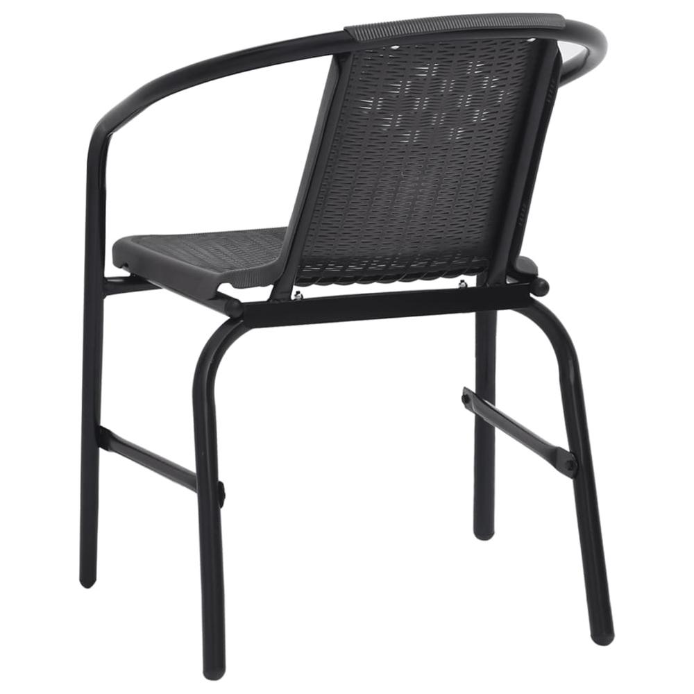 vidaXL Garden Chairs 6 pcs Plastic Rattan and Steel 242.5 lb. Picture 5