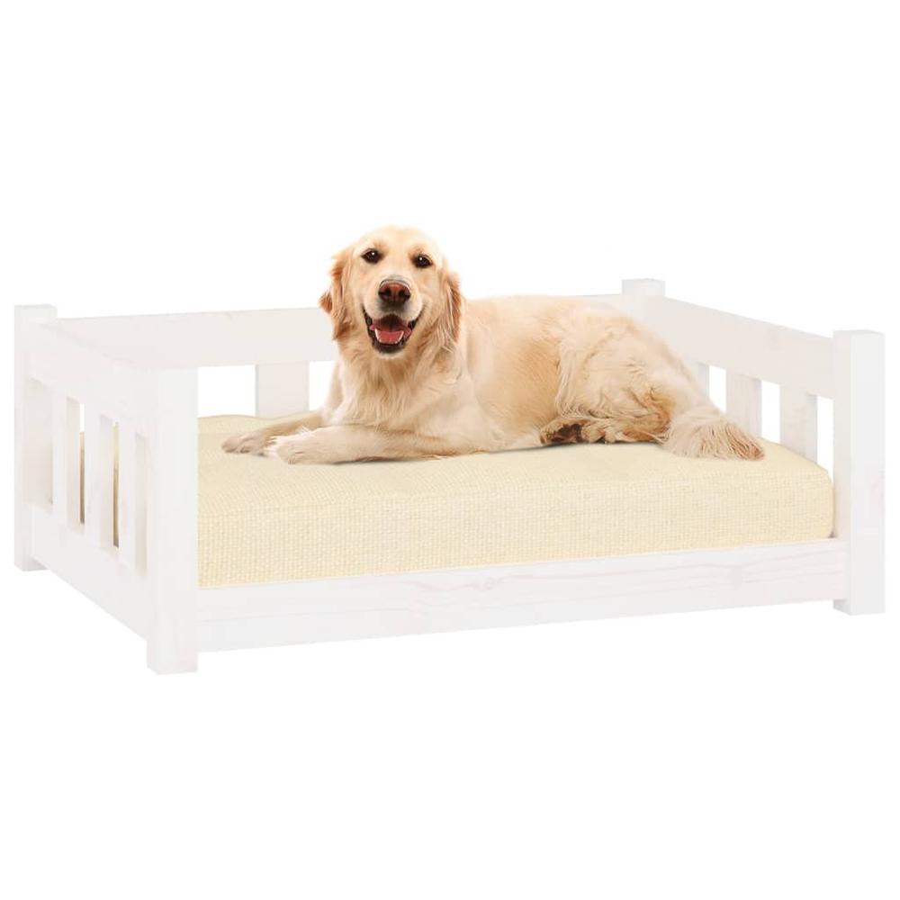 Dog Bed White 29.7"x21.9"x11" Solid Wood Pine. Picture 2