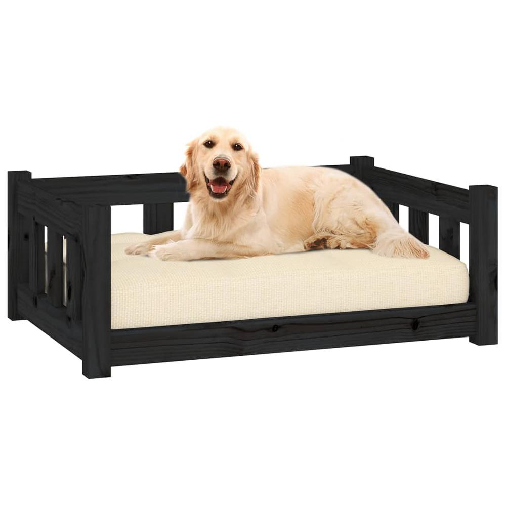 Dog Bed Black 29.7"x21.9"x11" Solid Wood Pine. Picture 2