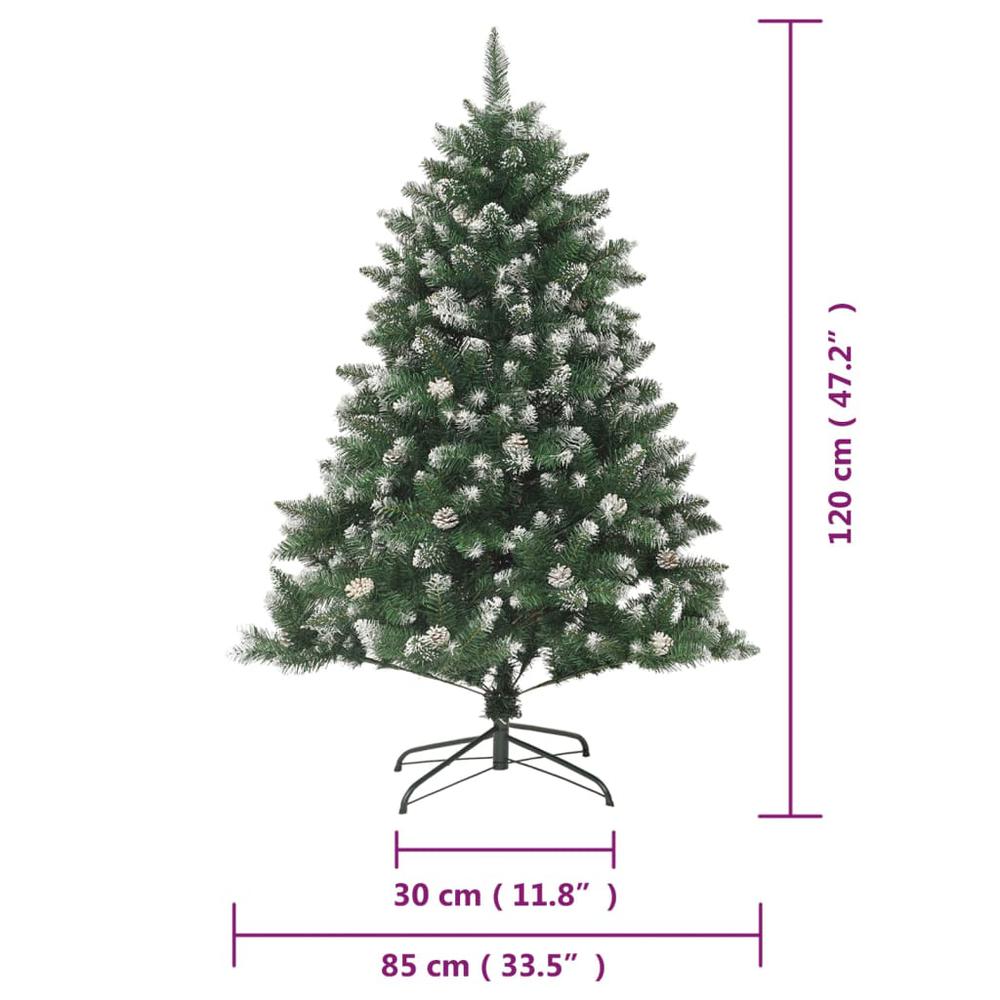 vidaXL Artificial Christmas Tree with Stand 47.2" PVC. Picture 8