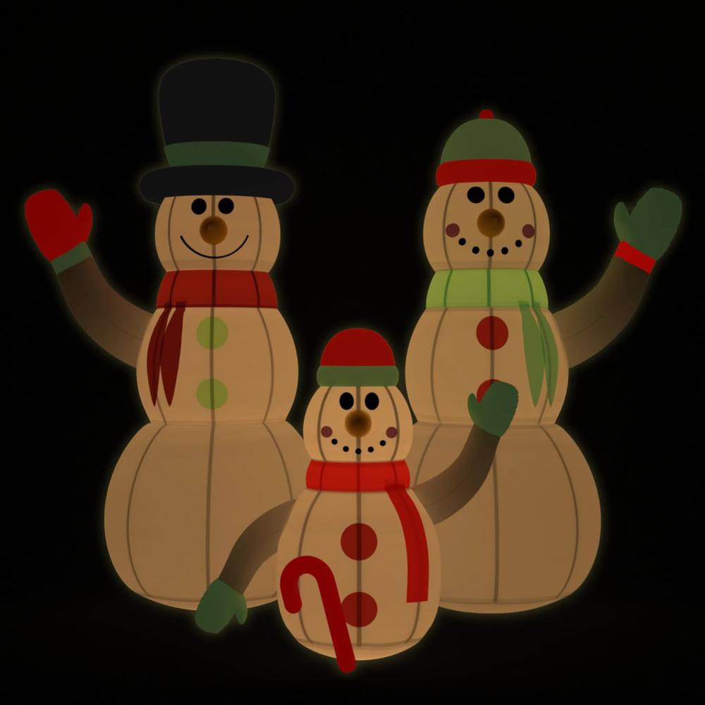 vidaXL Inflatable Snowman Family with LEDs 196.9". Picture 6