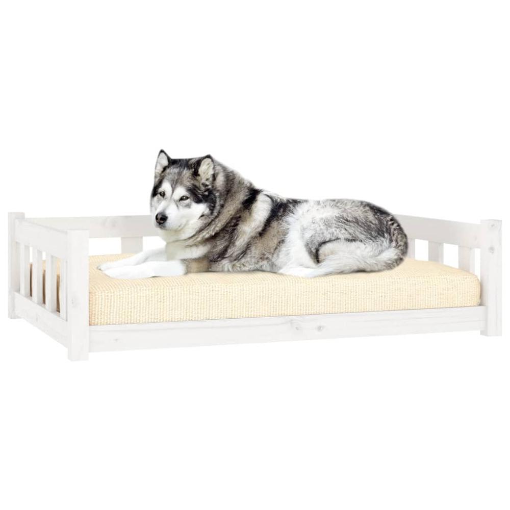 Dog Bed White 41.5"x29.7"x11" Solid Wood Pine. Picture 2