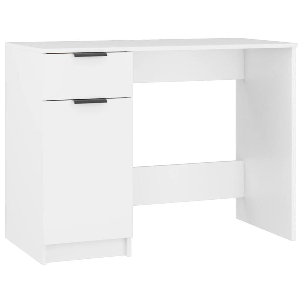 Desk White 39.4"x19.7"x29.5" Engineered Wood. Picture 1