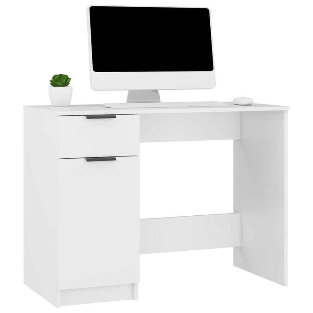 Desk White 39.4"x19.7"x29.5" Engineered Wood. Picture 3