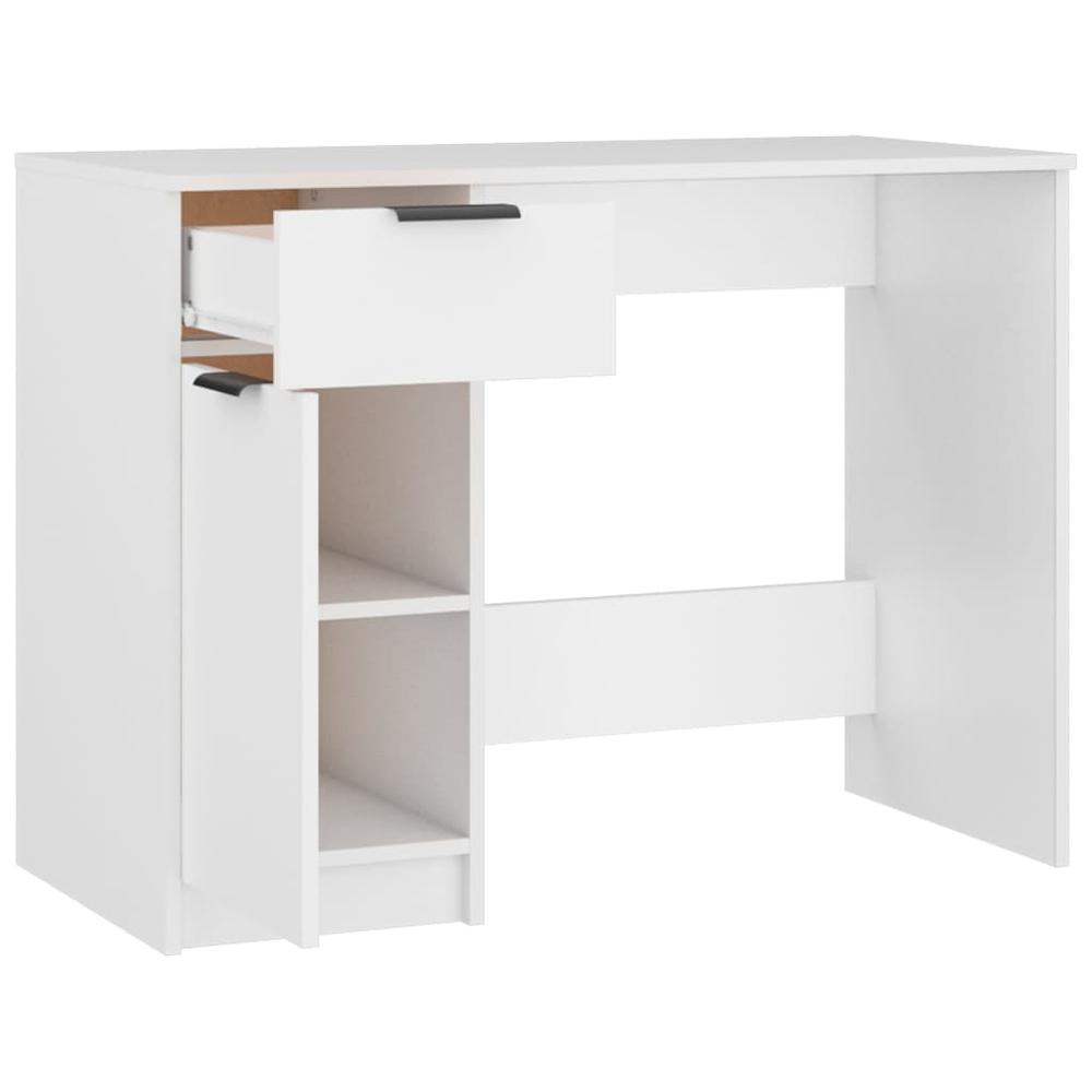 Desk White 39.4"x19.7"x29.5" Engineered Wood. Picture 5