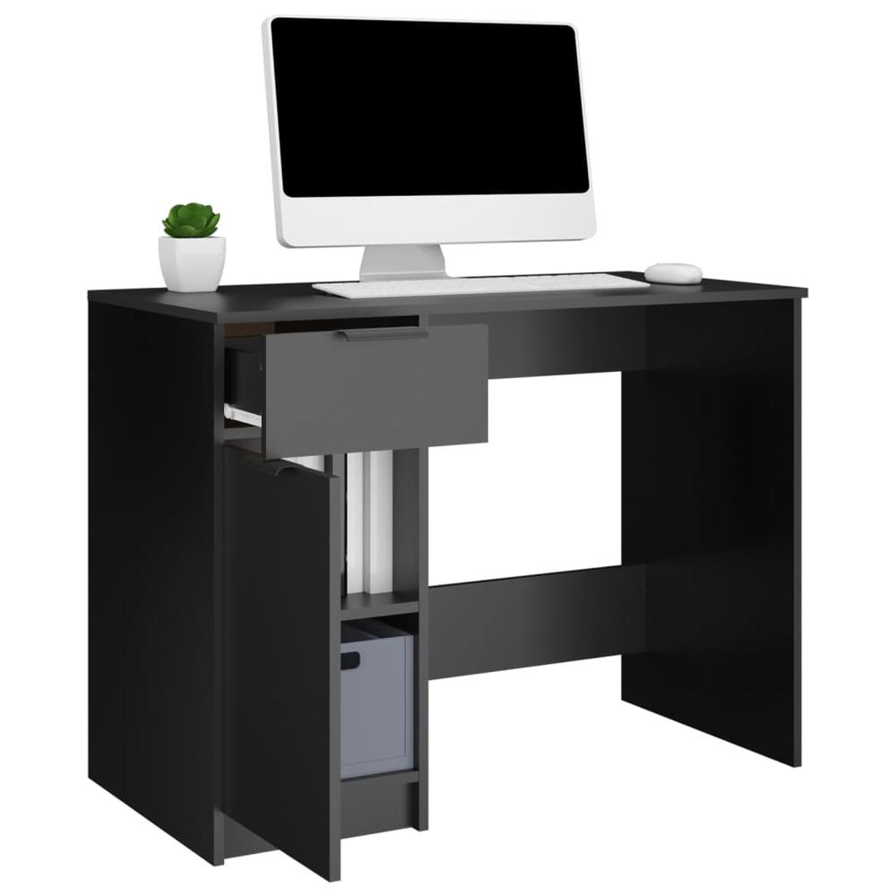 Desk Black 39.4"x19.7"x29.5" Engineered Wood. Picture 4