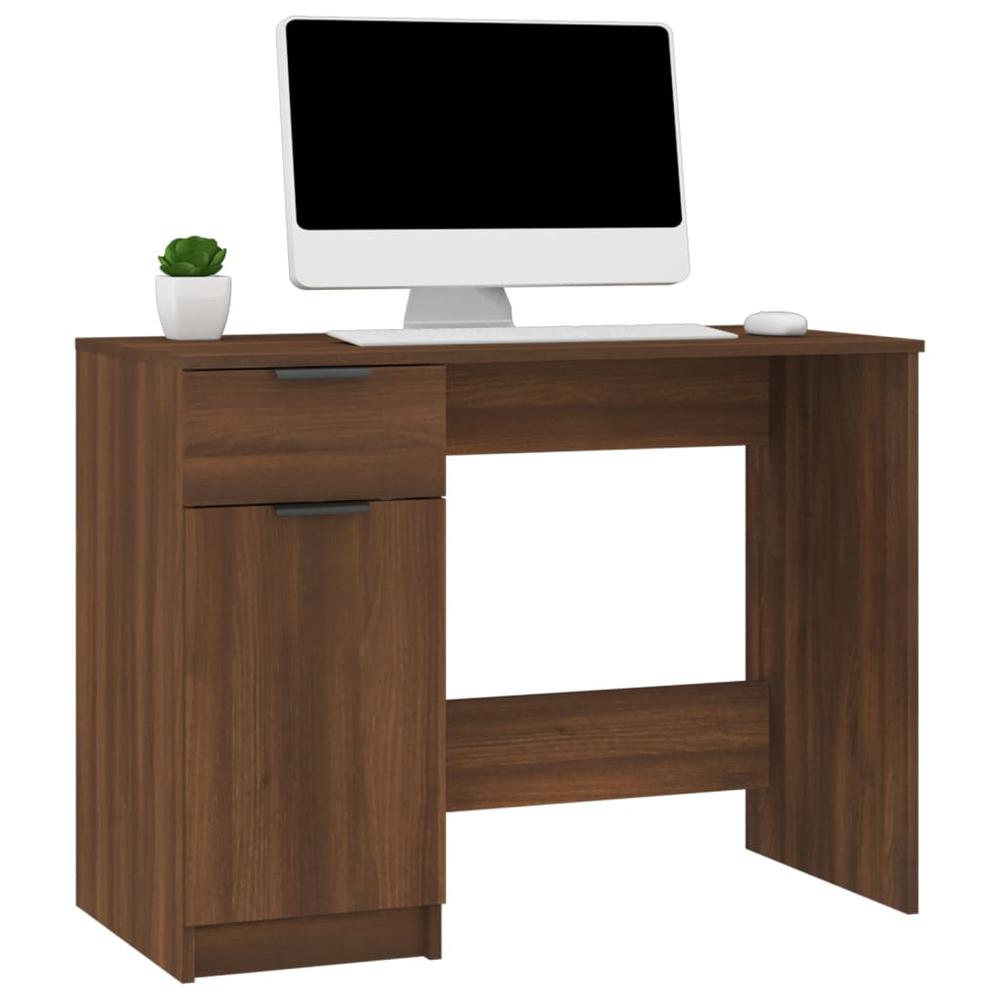 Desk Brown Oak 39.4"x19.7"x29.5" Engineered Wood. Picture 3