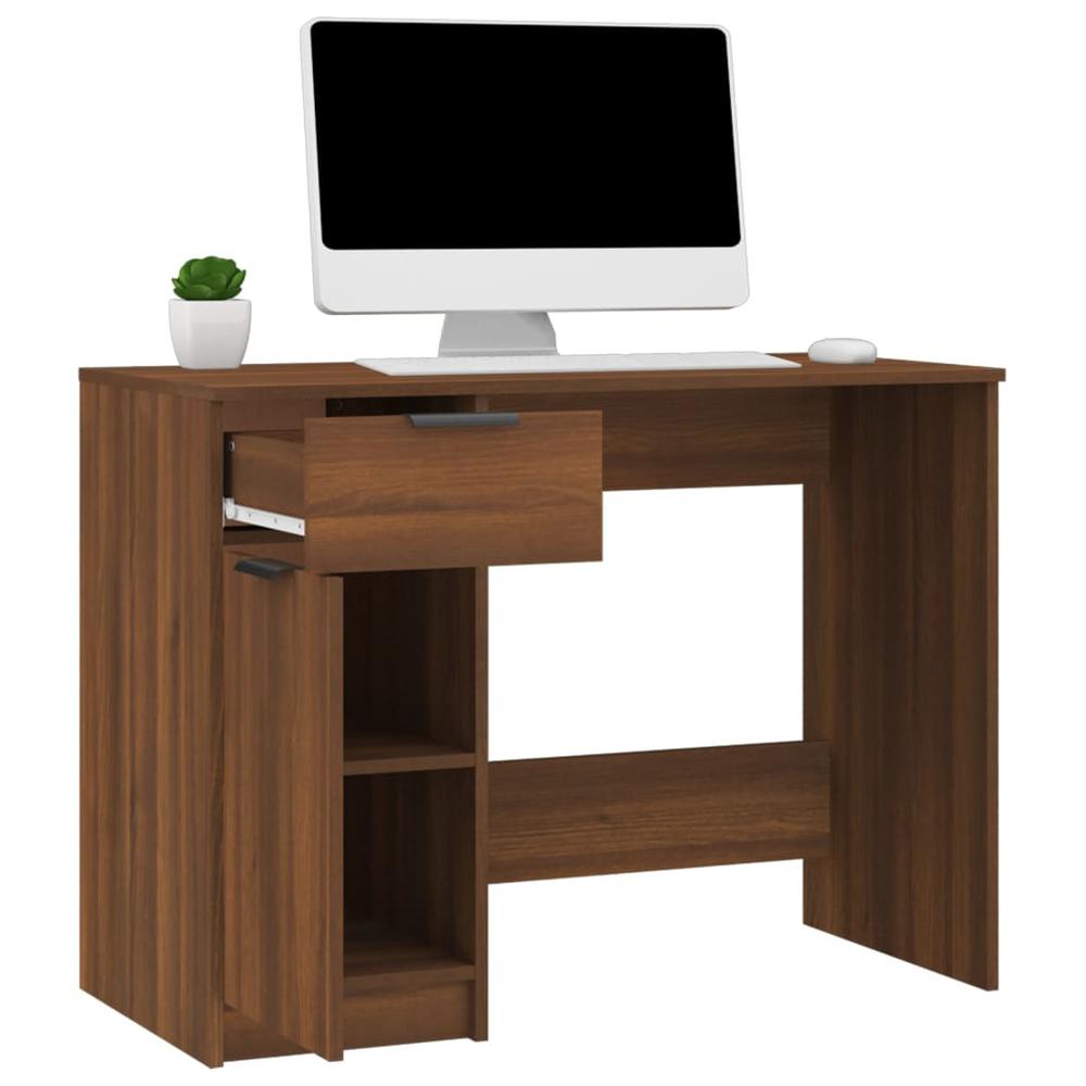 Desk Brown Oak 39.4"x19.7"x29.5" Engineered Wood. Picture 4