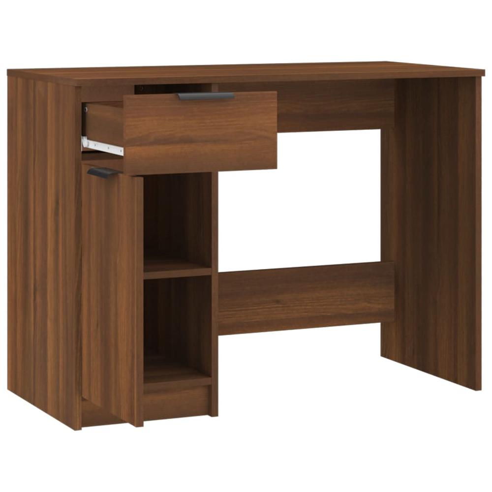 Desk Brown Oak 39.4"x19.7"x29.5" Engineered Wood. Picture 5