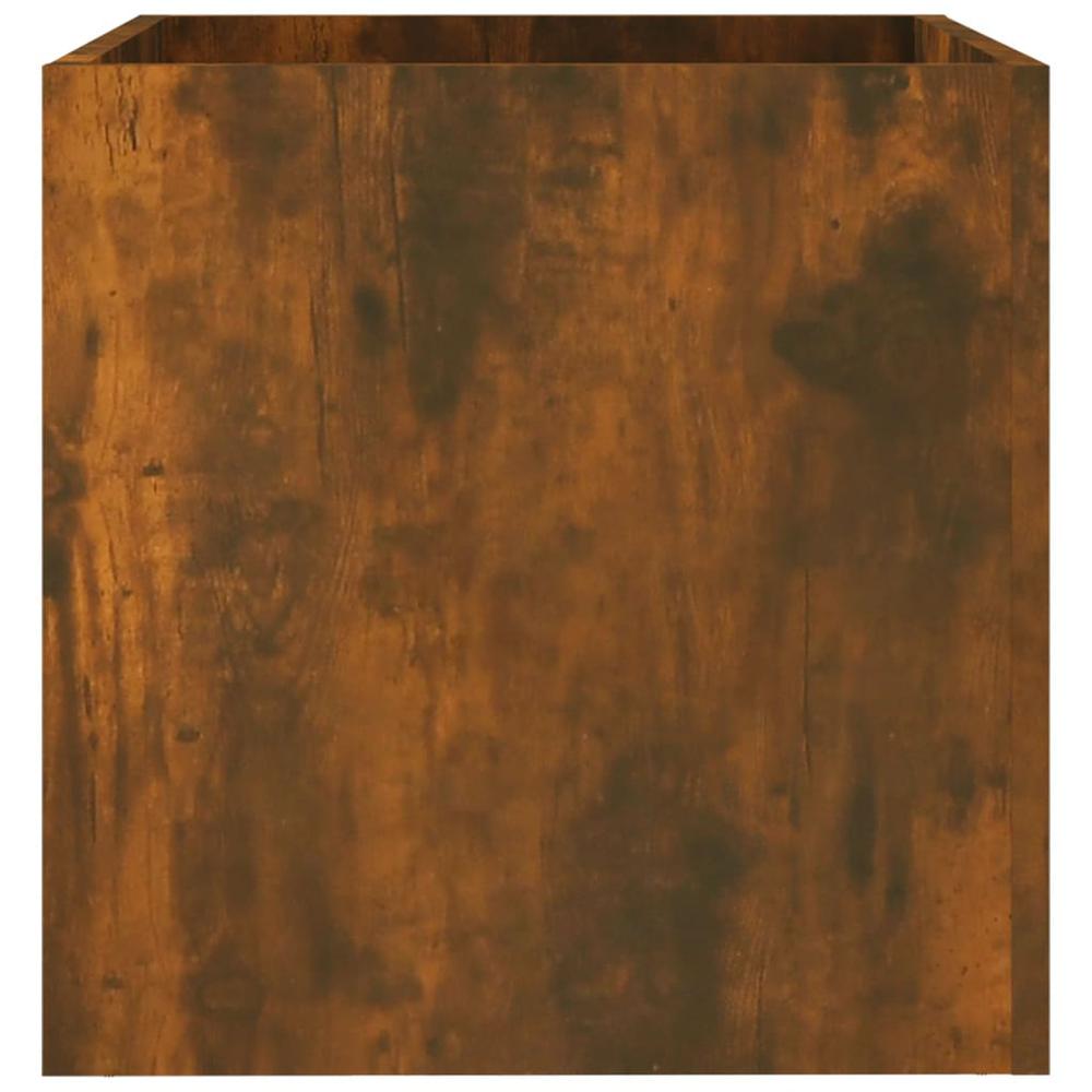 Planter Box Smoked Oak 15.7"x15.7"x15.7" Engineered Wood. Picture 1