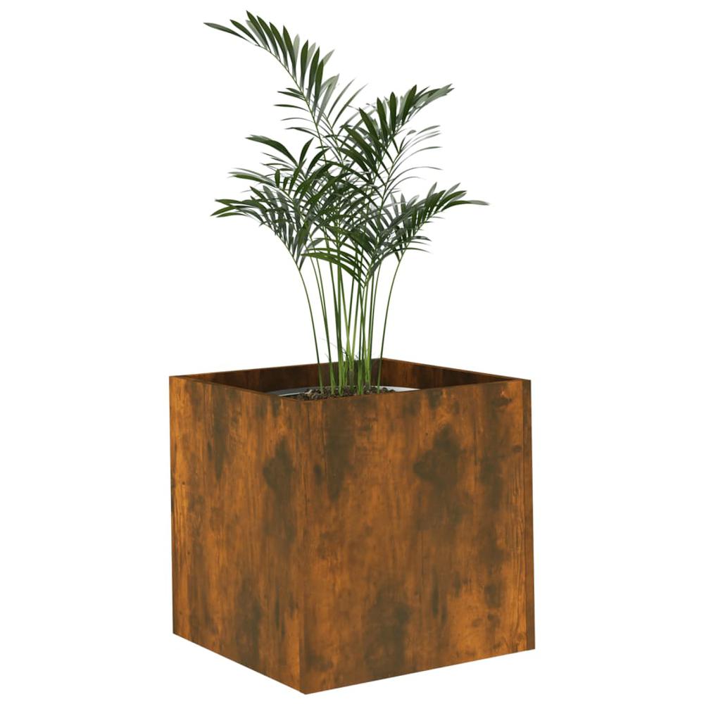 Planter Box Smoked Oak 15.7"x15.7"x15.7" Engineered Wood. Picture 4