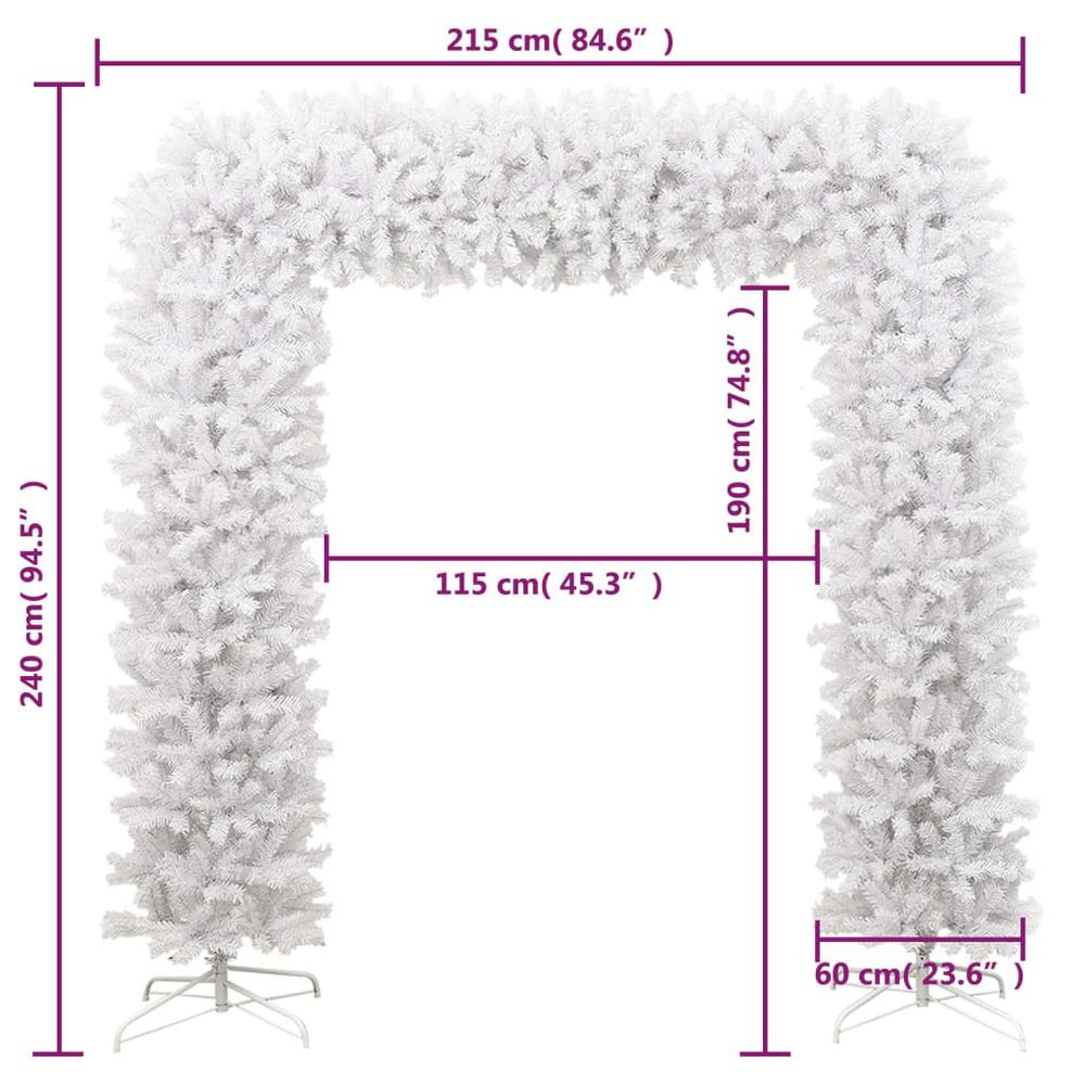 vidaXL Christmas Tree Arch White 94.5". Picture 6