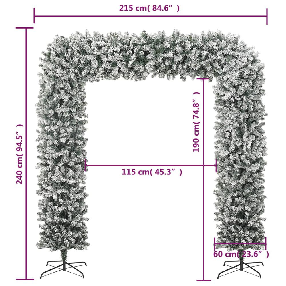 vidaXL Christmas Tree Arch with Flocked Snow 94.5". Picture 6