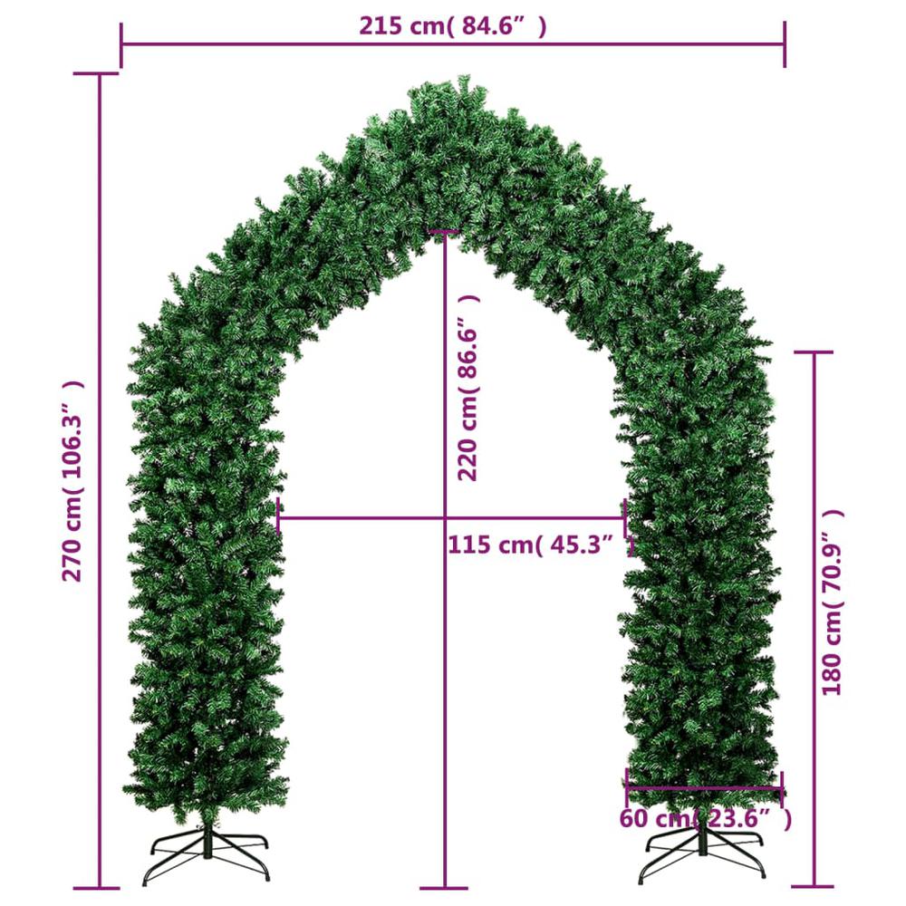 vidaXL Christmas Tree Arch Green 106.3". Picture 6