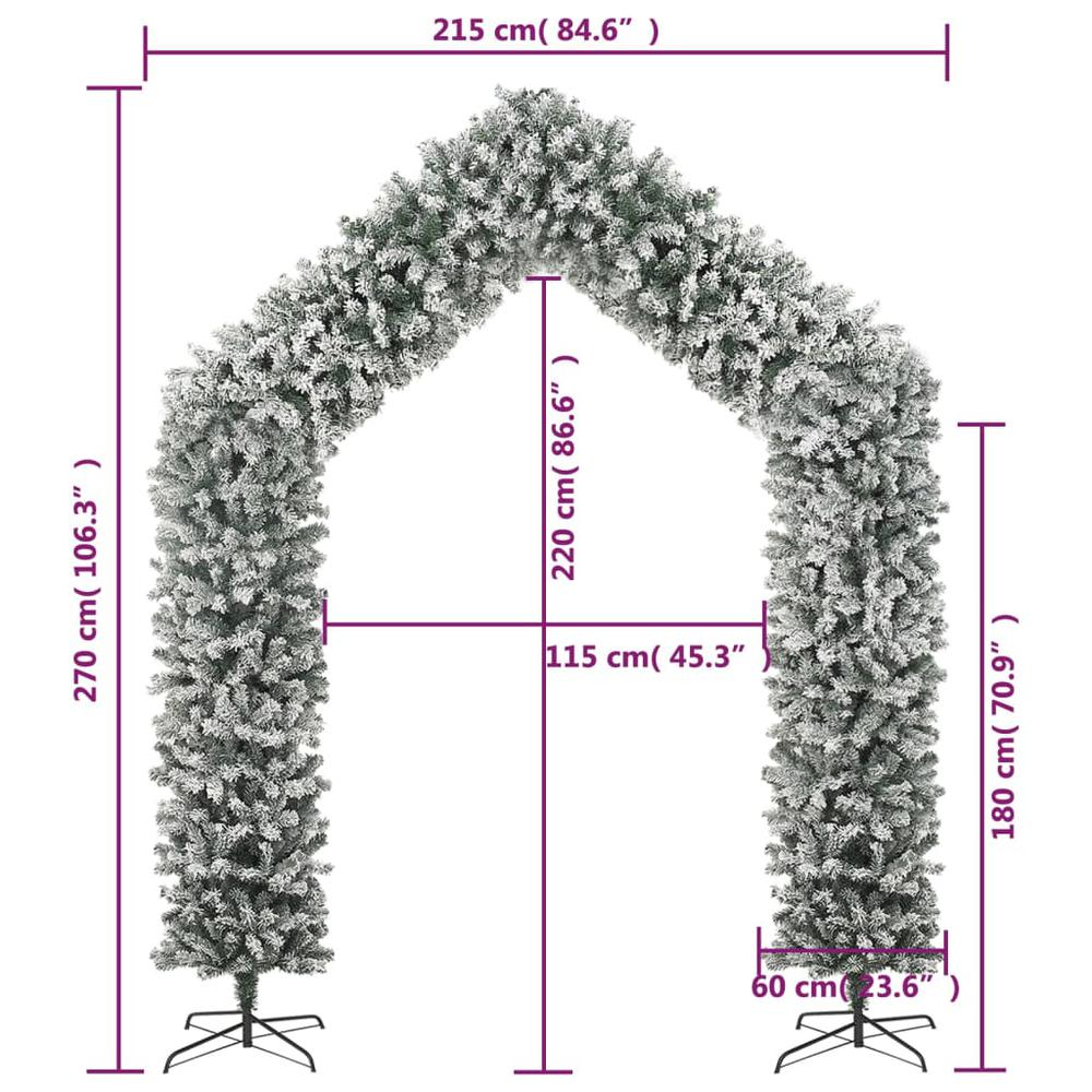 vidaXL Christmas Tree Arch with Flocked Snow 106.3". Picture 6