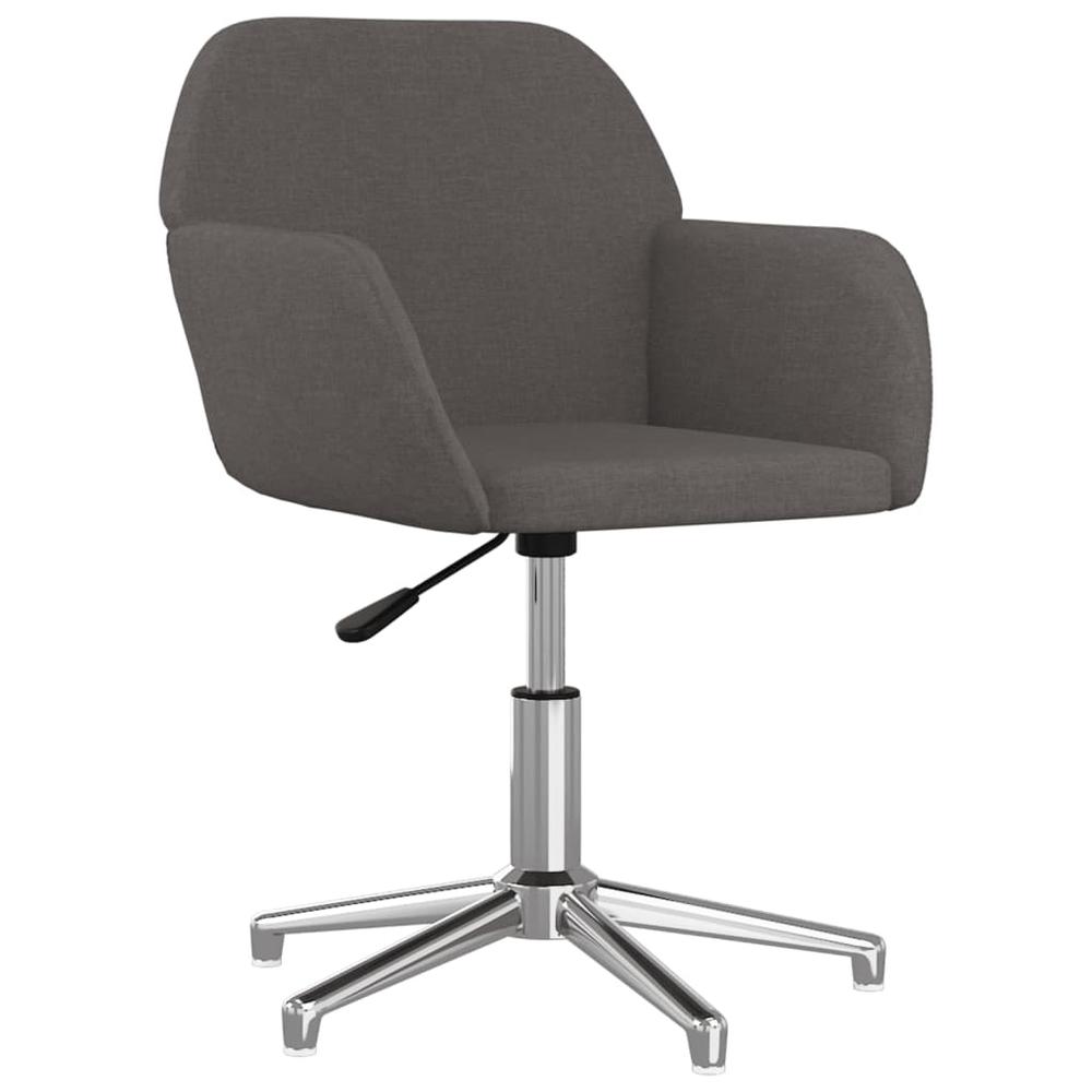 Swivel Office Chair Dark Gray Fabric. Picture 1
