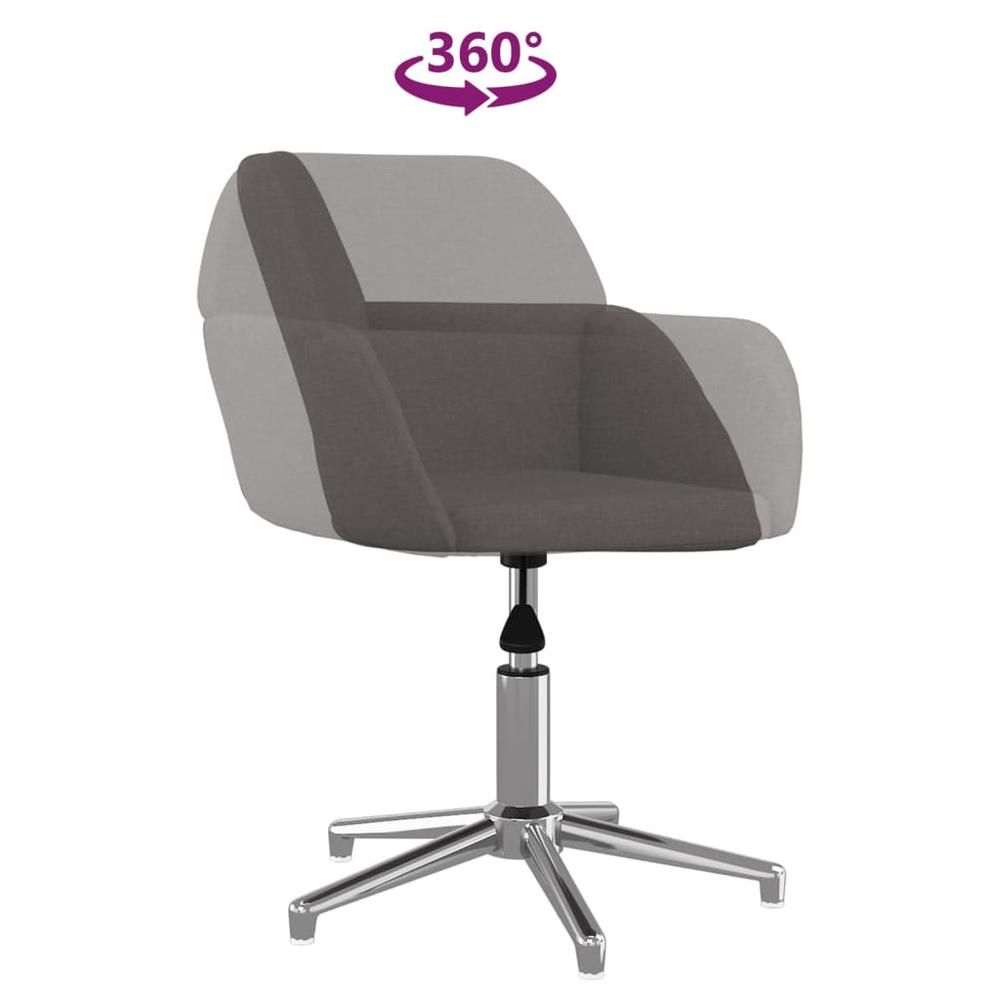 Swivel Office Chair Dark Gray Fabric. Picture 5