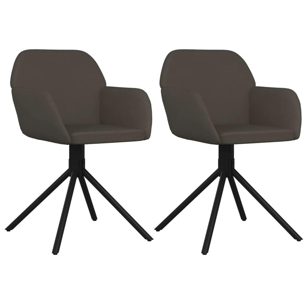 Swivel Dining Chairs 2 pcs Dark Gray Velvet. Picture 1