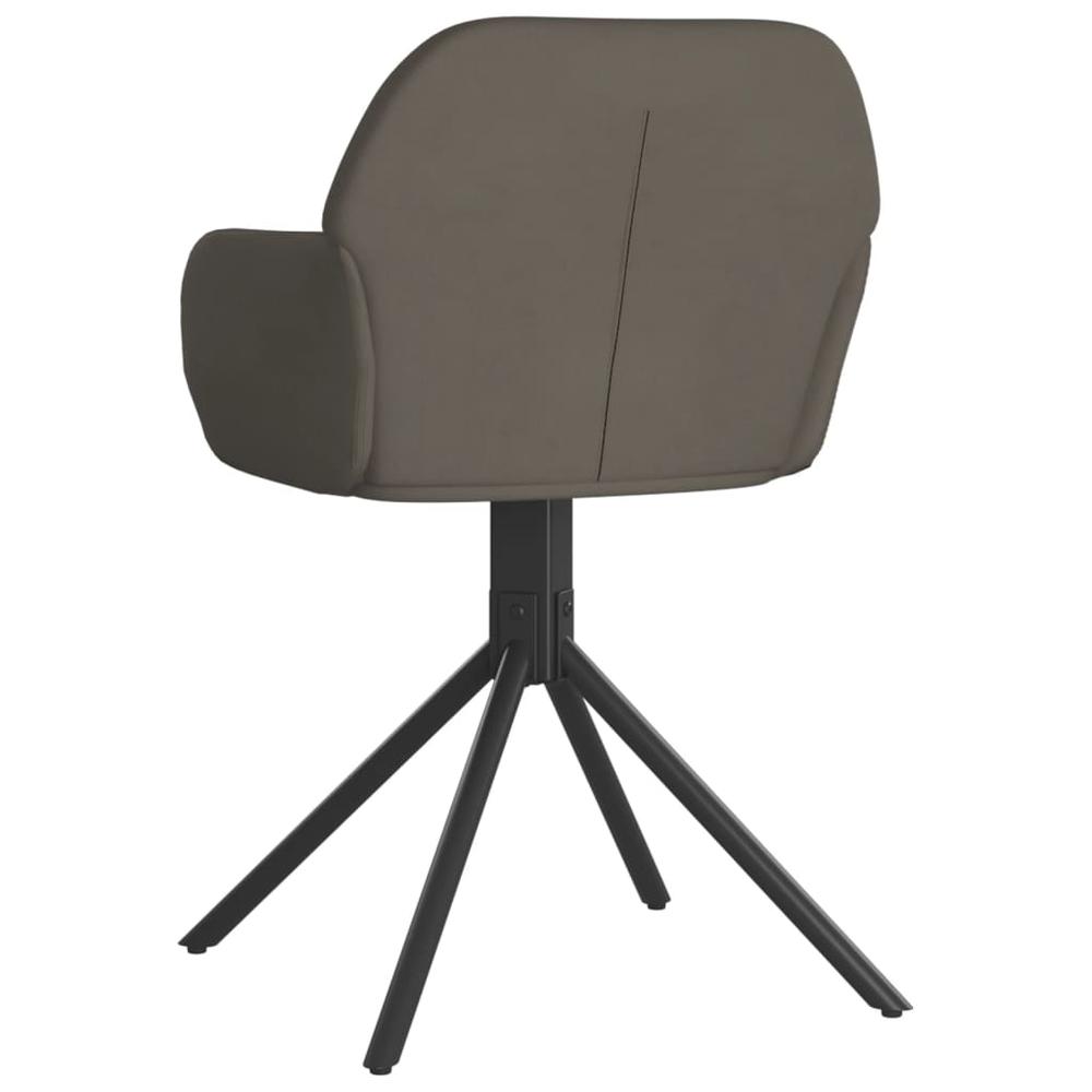 Swivel Dining Chairs 2 pcs Dark Gray Velvet. Picture 5