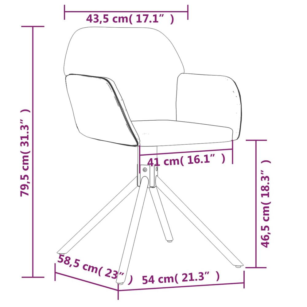 Swivel Dining Chairs 2 pcs Dark Gray Velvet. Picture 8
