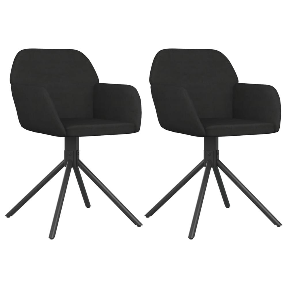 Swivel Dining Chairs 2 pcs Black Velvet. Picture 1