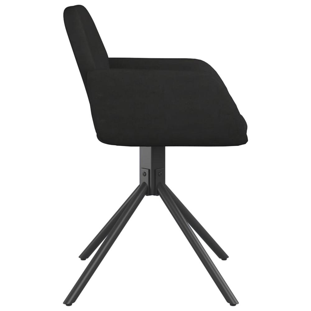 Swivel Dining Chairs 2 pcs Black Velvet. Picture 4