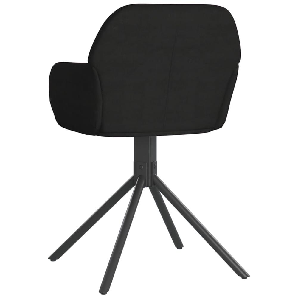 Swivel Dining Chairs 2 pcs Black Velvet. Picture 5